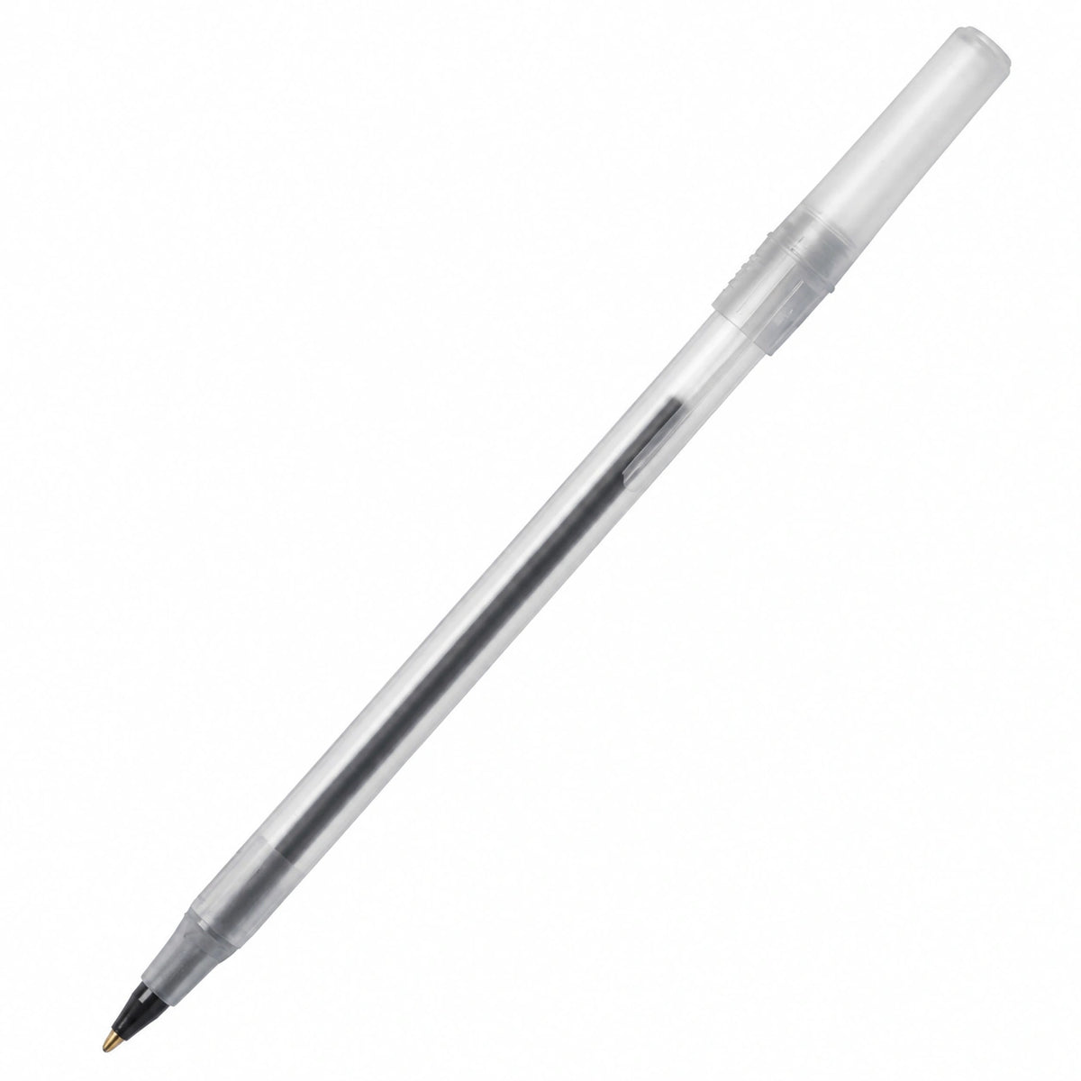Bolígrafo de Tinta Negra con Cuerpo Transparente, Punta 0.7mm