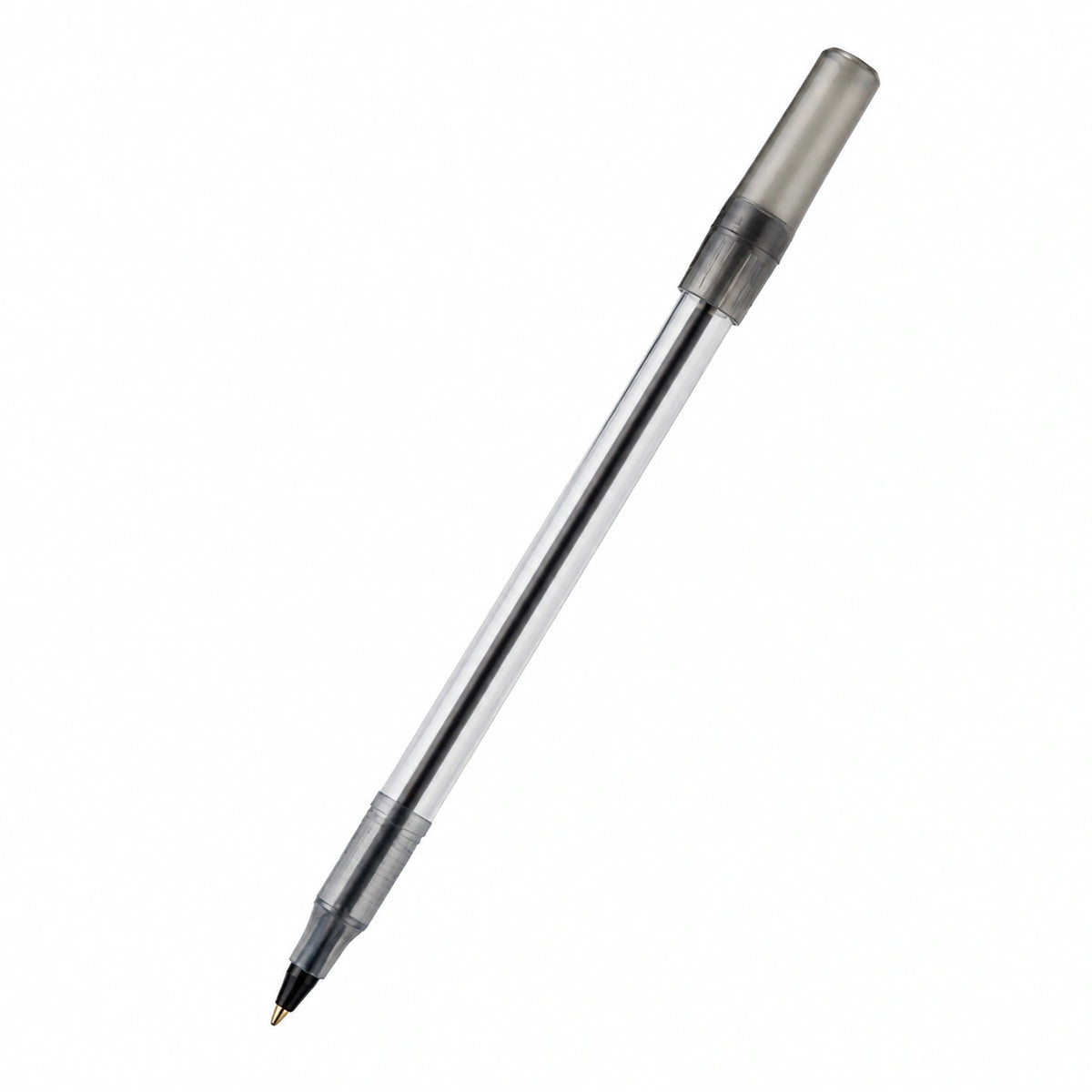 Bolígrafo transparente de tinta negra con punta fina 0.7 mm