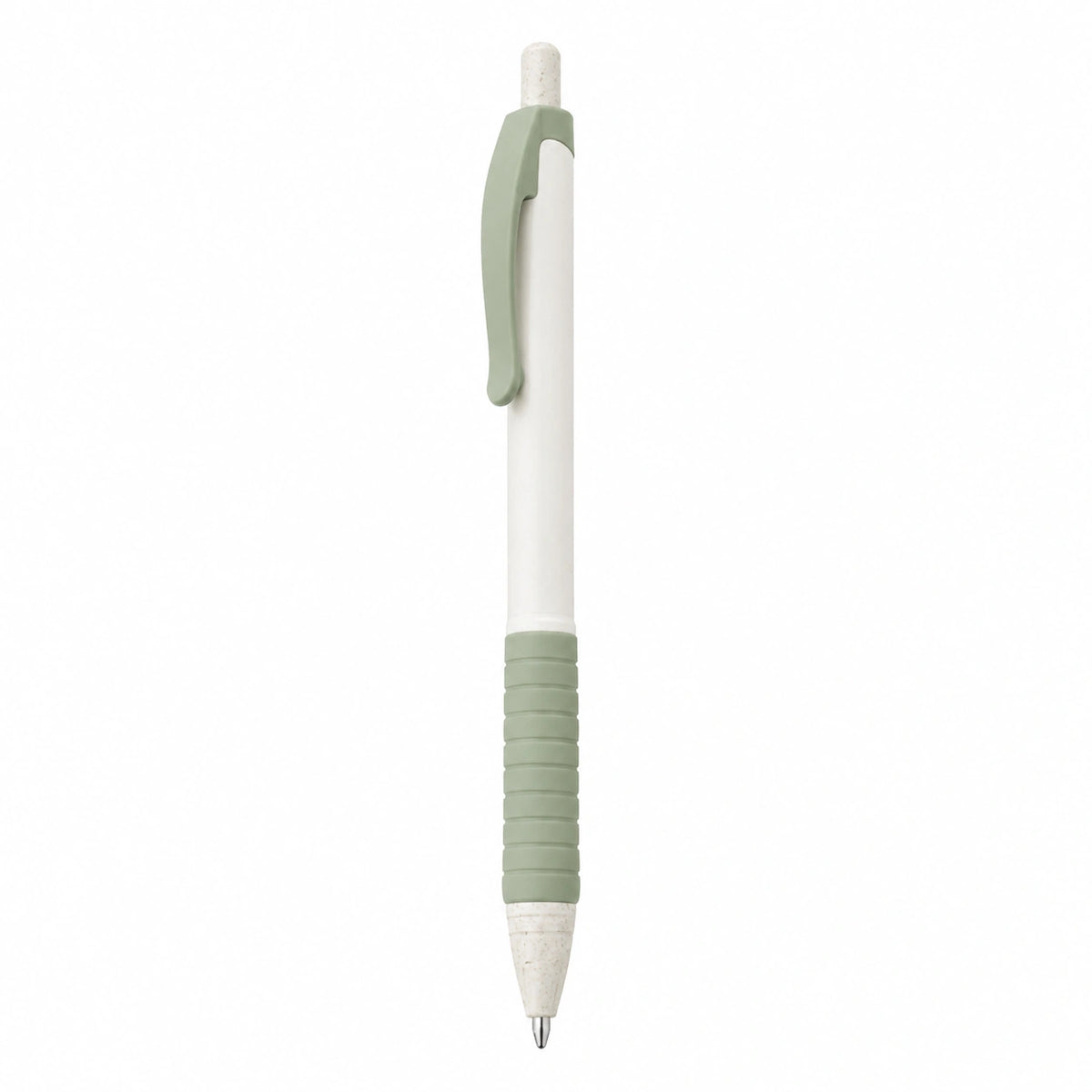 Bolígrafo Retráctil Verde Claro y Blanco con Agarre Ergonómico
