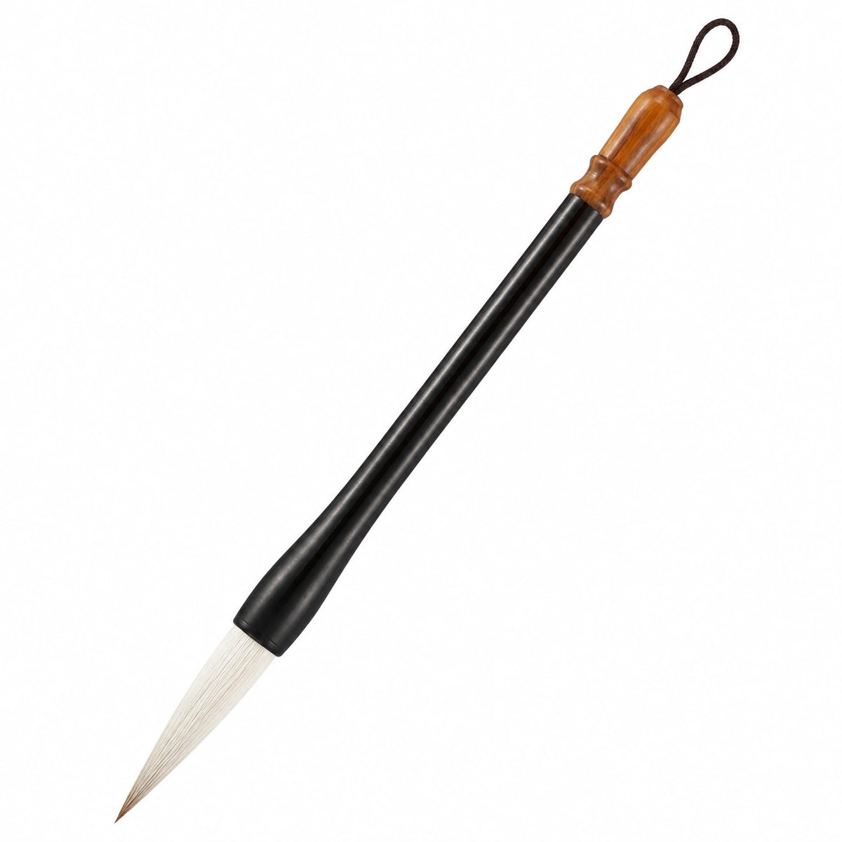 Pincel de Caligrafía Negro con Mango de Madera y Cuerda