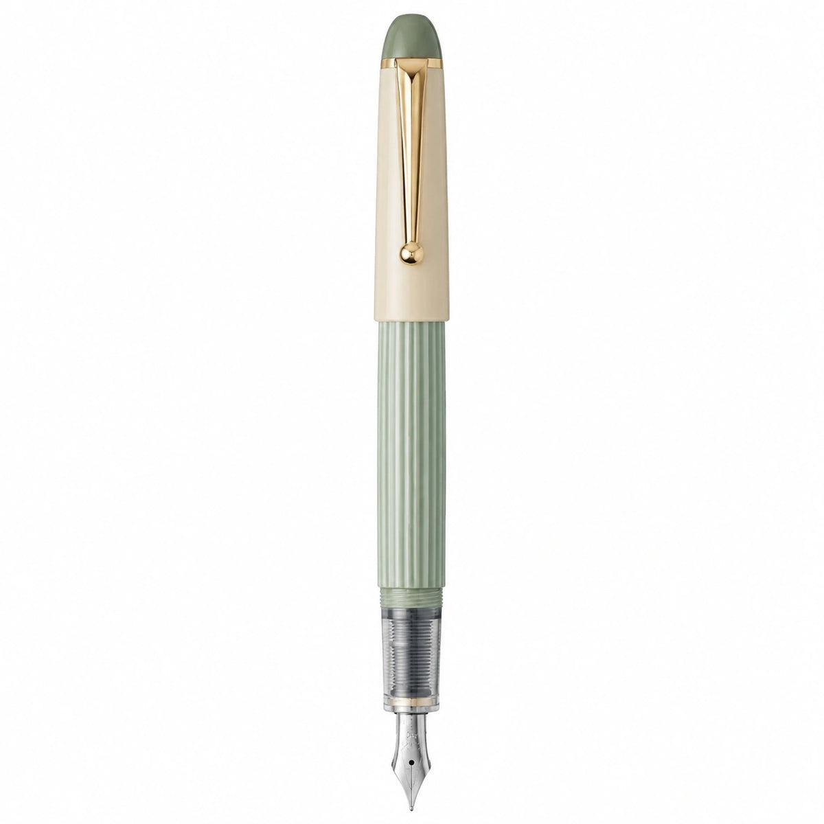 Pluma Estilográfica Verde y Marfil con Punta Fina