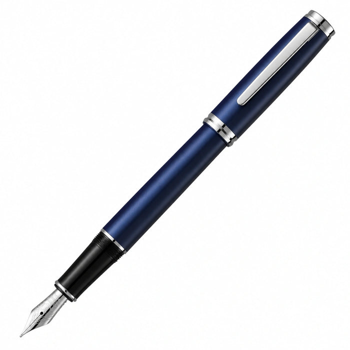 Pluma estilográfica azul con punta de acero inoxidable
