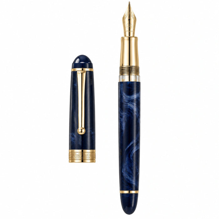 Pluma Fuente de Lujo Azul y Dorado