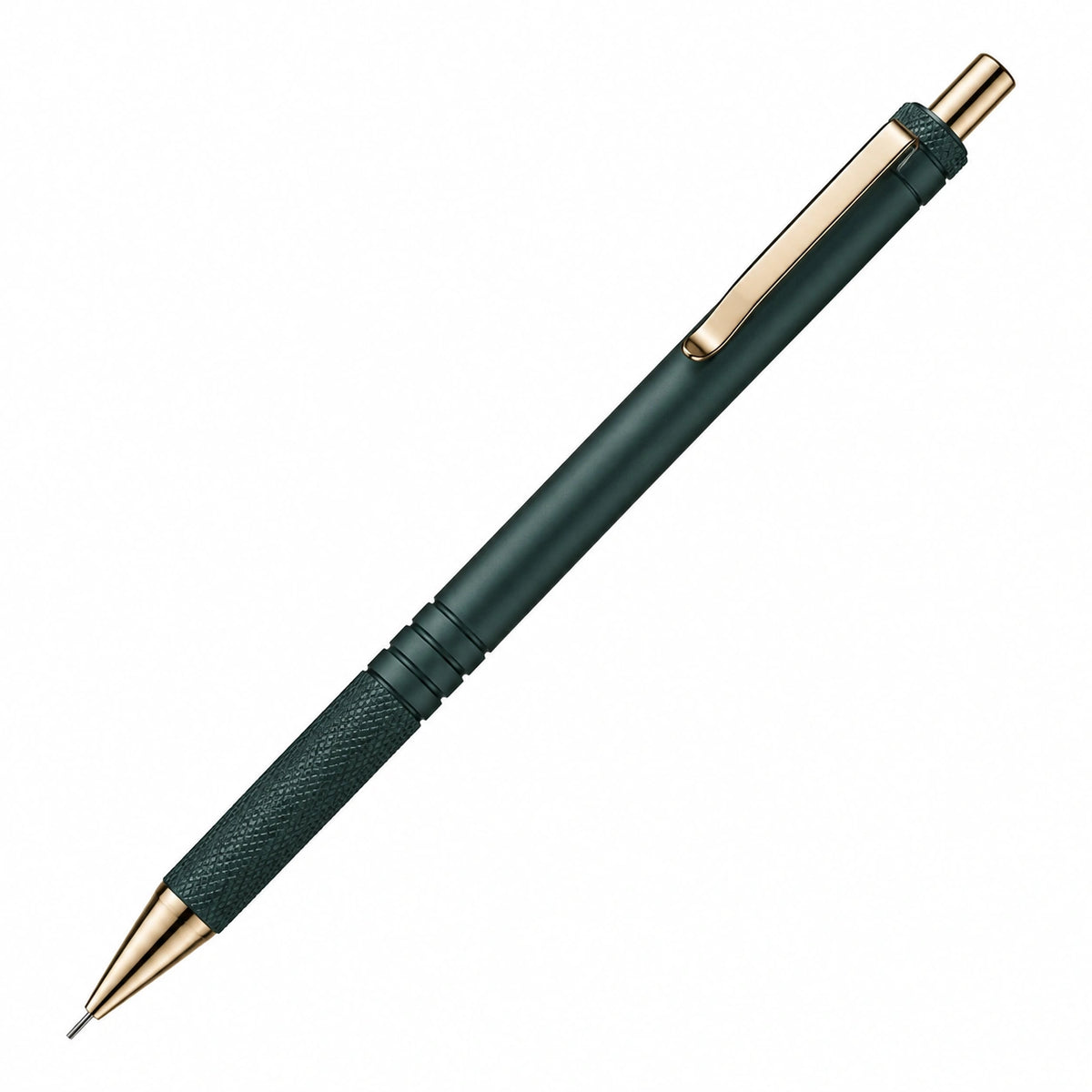 Portaminas Automático 0.5mm Verde Oscuro con Detalles Dorados
