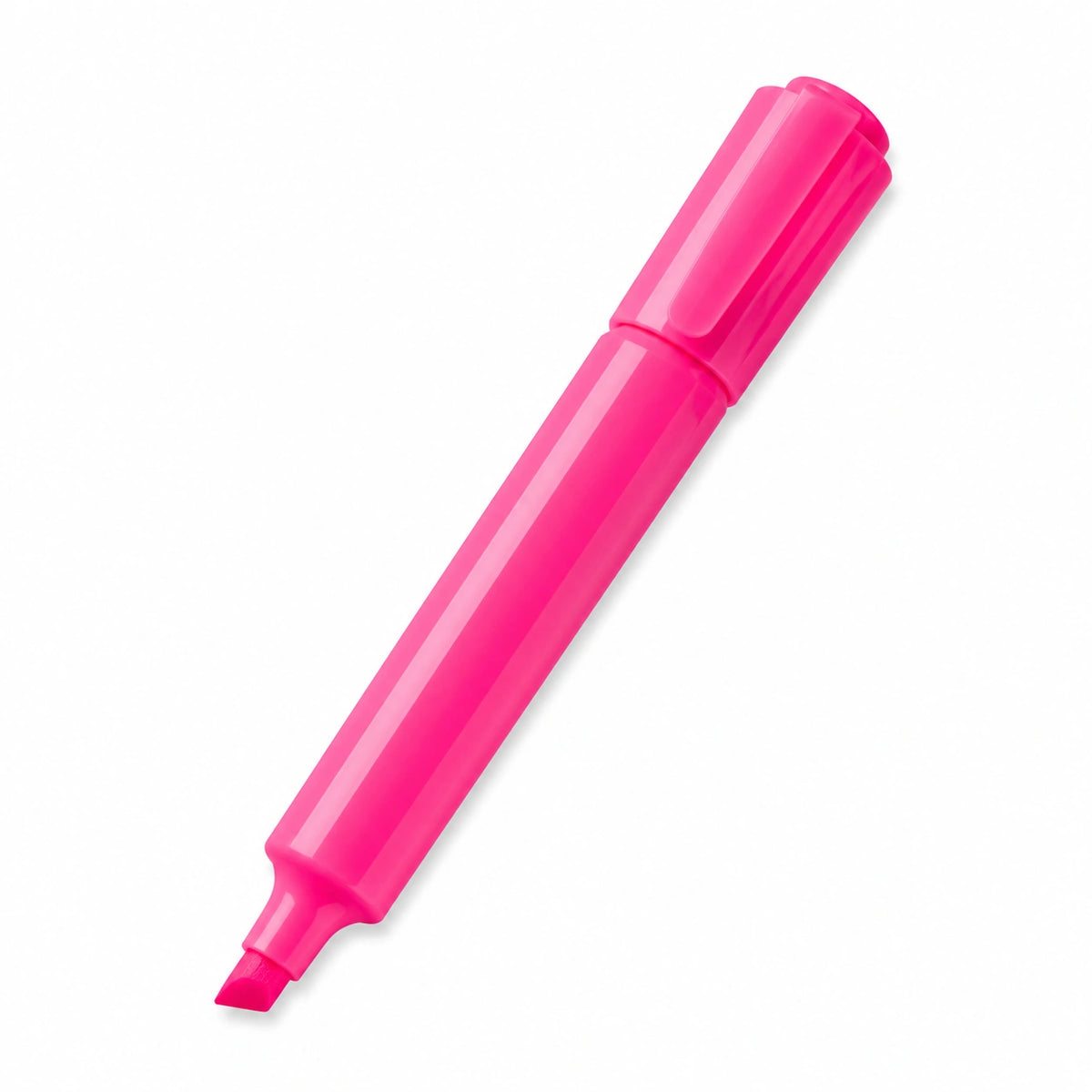 Marcador Fluorescente Rosa con Punta Biselada